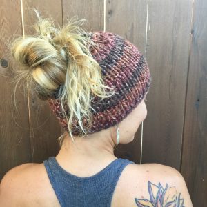 Free Knitting Pattern for Messy Bun Hat