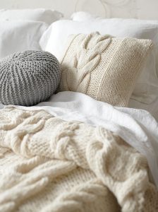 Cream Cable Knit Pillow