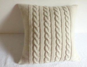 Ivory Cable Knit Pillow