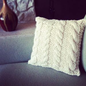 Knitting Patterns for Euro Sham Pillows with Cables