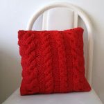 Red Cable Knit Throw Pillow Cover Pattern