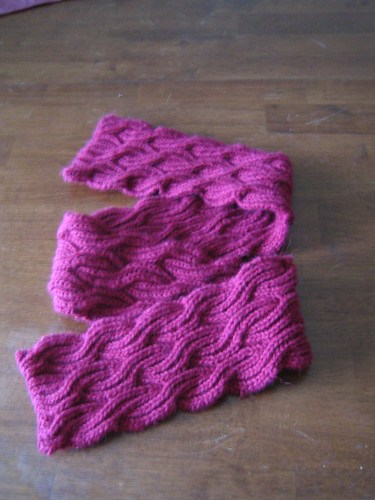 Free Pattern For Pink Reversible Cable Knit Brioche Stitch Scarf