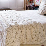 Giant White Cable Knit Throw Pattern