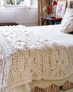 Giant White Cable Knit Throw Pattern