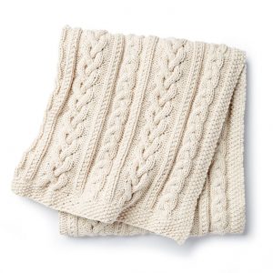 How To Make a Cable Knit Cream Thick Large Throw Blanket