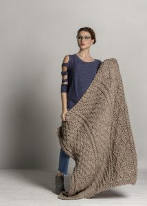 Knitting Pattern for Gray Sweater Throw with Cables