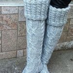 White Chunky Thick Cable Knit Knee High Socks