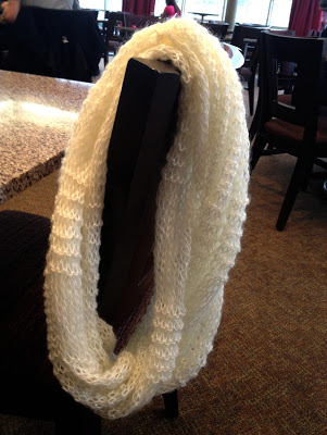 White Infinity Scarf Knit