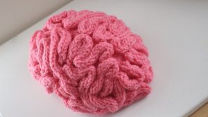 Pink Knit Brain Hat