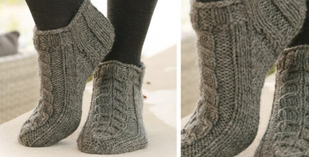 Cable Knit Ankle Socks