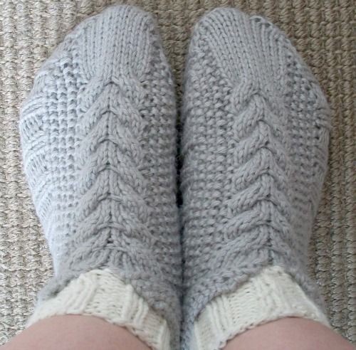 Cable Knit Bootie Slipper Socks Pattern