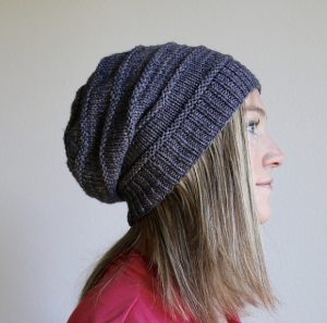 Easy Beginner Slouchy Hat Pattern for Knitting | Knitting ...