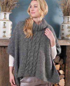 Ladies Cable Knit Poncho