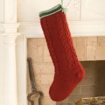 Red Cabled Christmas Stocking Knitting Pattern